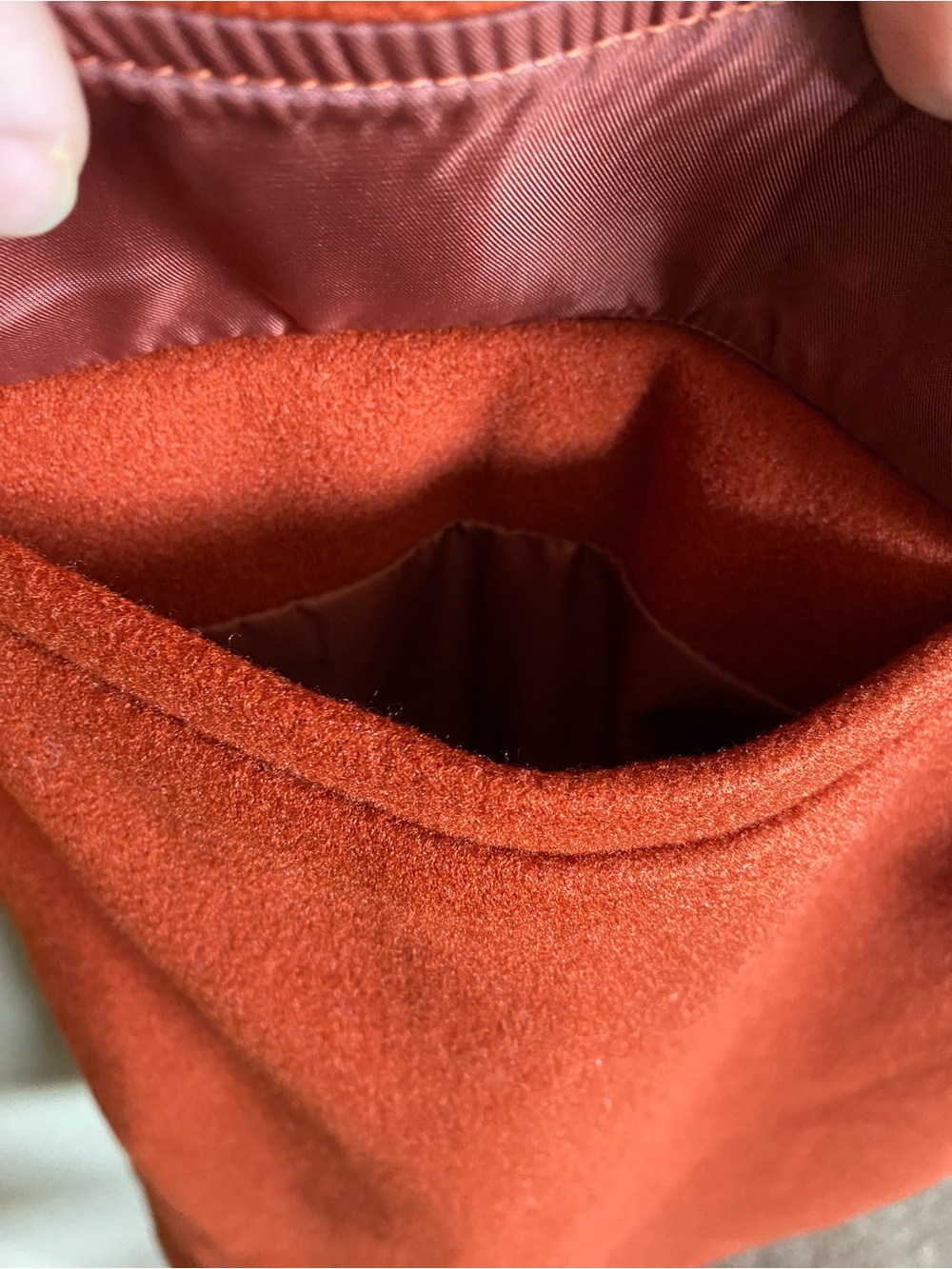 Allegra K Rust Orange Long Double Breasted Coat Size L Retro Mod - Picture 4 of 11